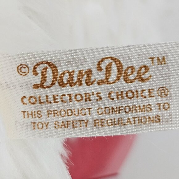 DanDee Plush Puppy Dog White Red Ribbon Valentine's Day Gift Stuffed Animal Toy - Picture 7 of 10